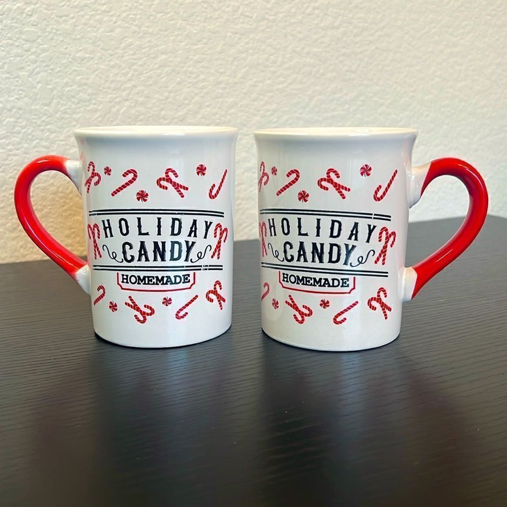 Pair of Darling Ceramic Holiday Coffee Mugs